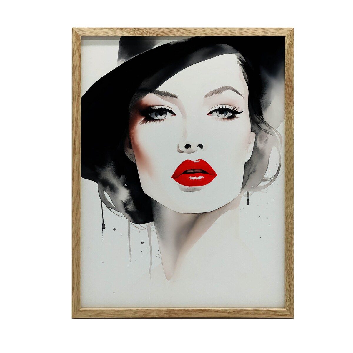 Portret Delikatności, 50x70 cm, rama drewniana jasny dąb, papier matowy 230 gsm