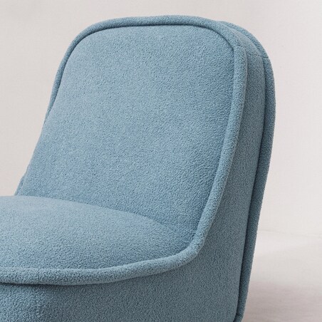Fotel obrotowy 88x70x90 cm ROTARI bouclé niebieski