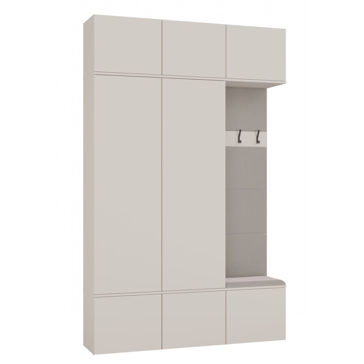Garderoba HAGA III 2Sz1W KASZMIR BEŻ 2x Szafa + Wieszak
