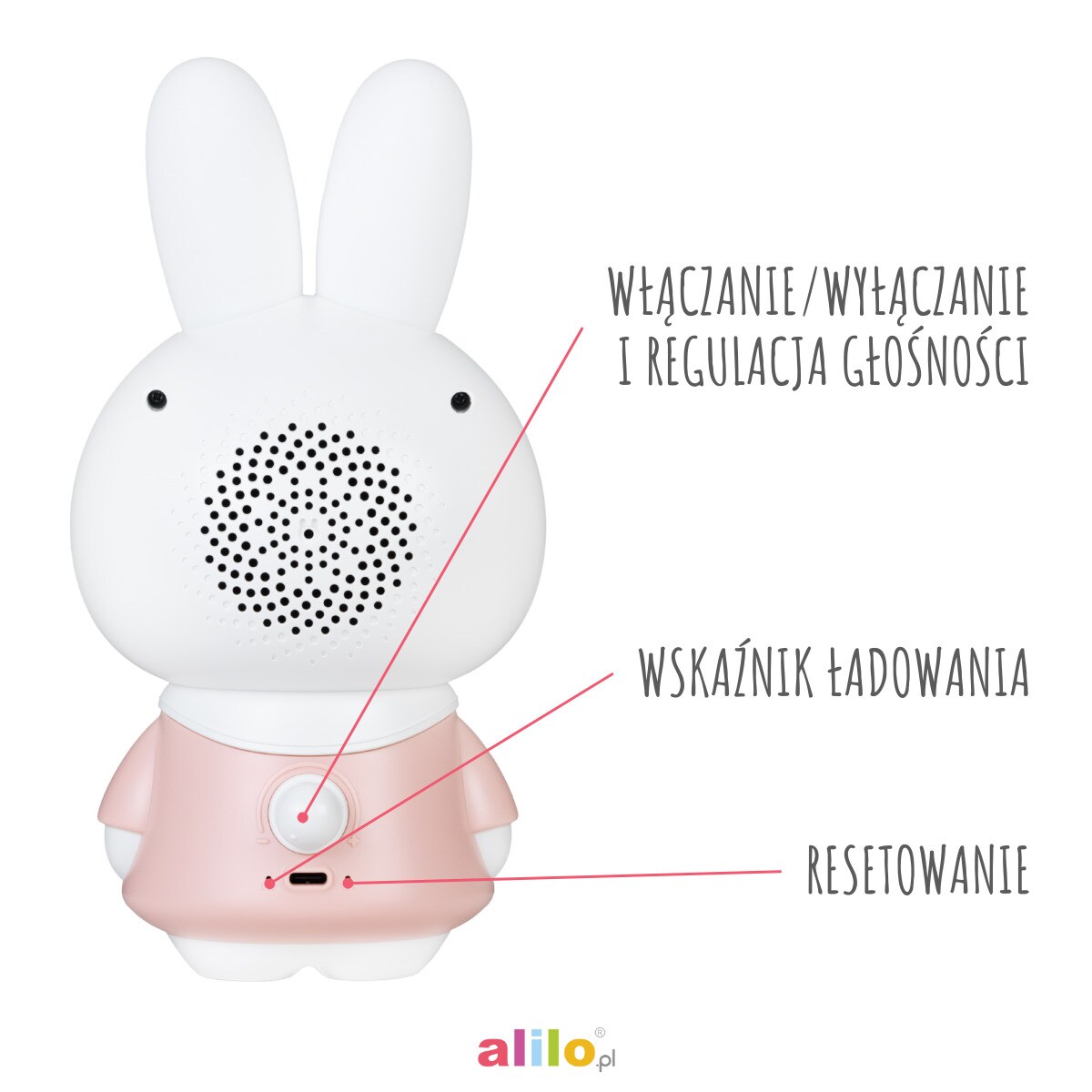 Króliczek Honey Bunny G6PRO - pudrowy róż Alilo
