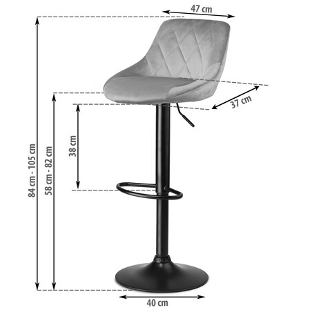 Hoker barowy z oparciem Sofotel Nerra 260030-2 2 szt.