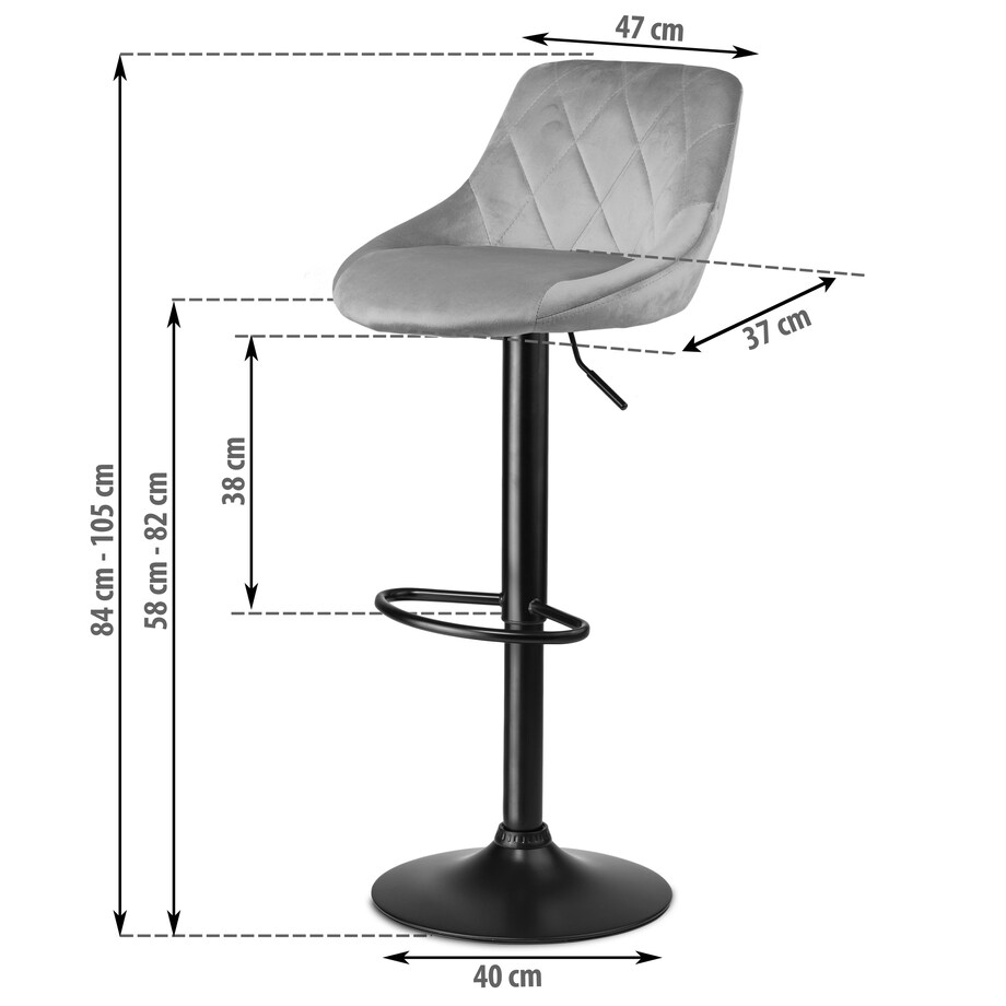 Hoker barowy z oparciem Sofotel Nerra 260030-2 2 szt.
