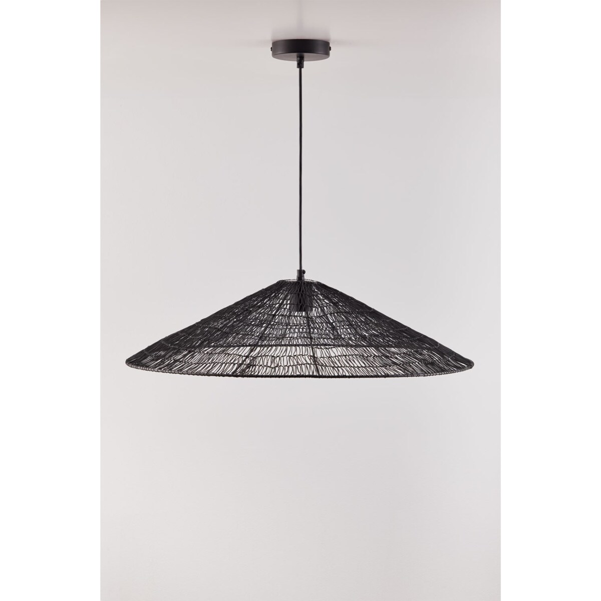 Lampa wisząca druciana Benilde Ø65 cm, czarna