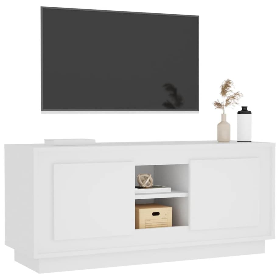 vidaXL Szafka pod TV, biała, 102x35x45 cm, materiał drewnopochodny