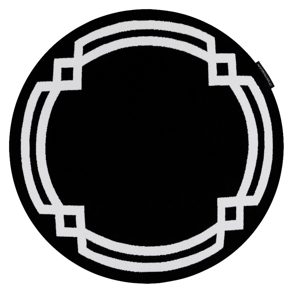 Dywan HAMPTON Lux koło czarny koło 140 cm