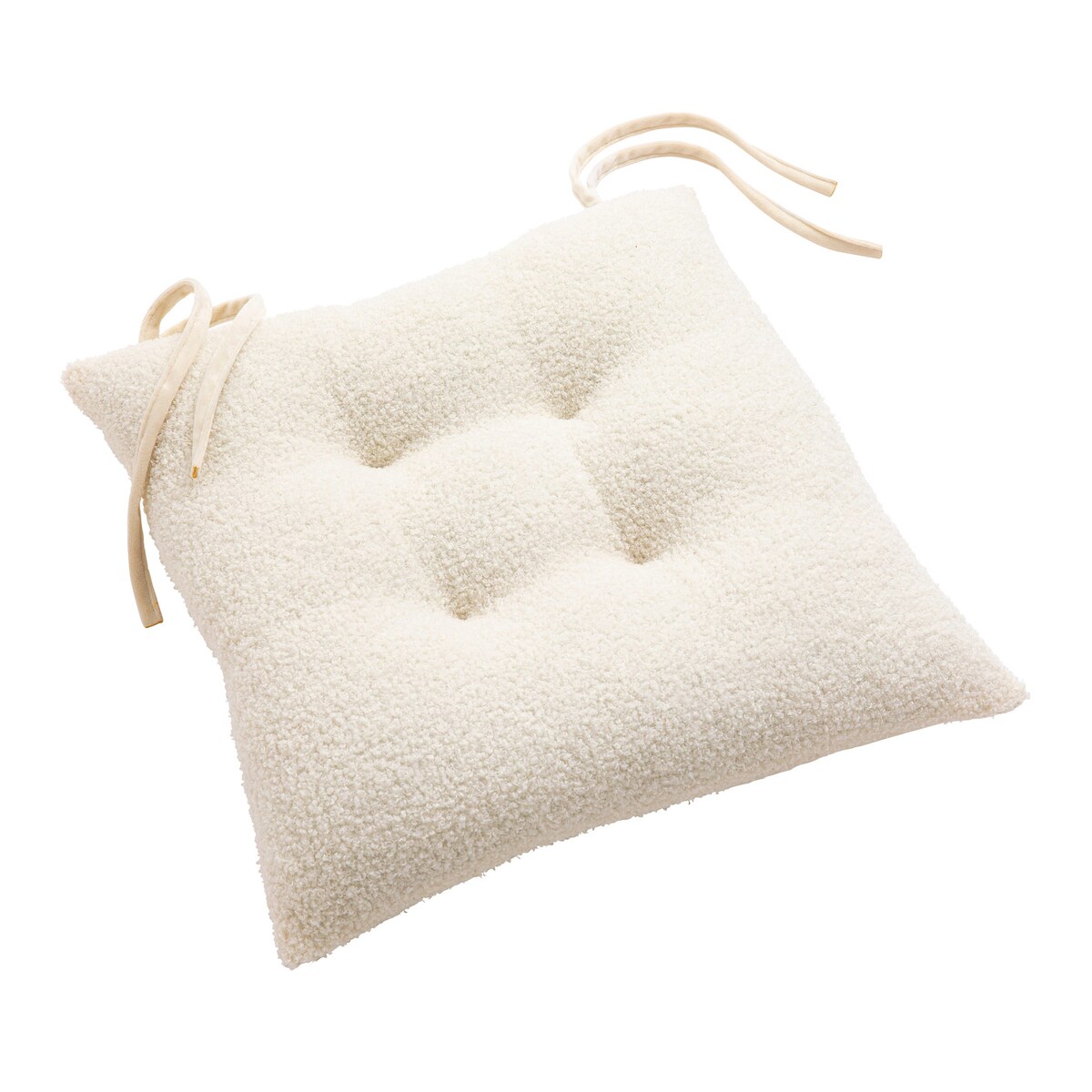 Poduszka na krzesło pikowana WOOLY, beżowa, 38 x 38 cm, poliester