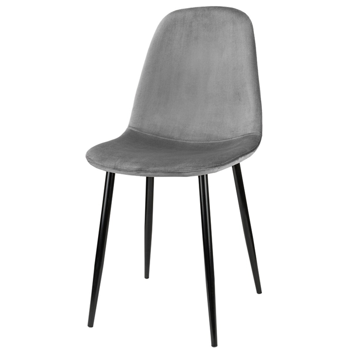 Krzesło tapicerowane welurowe do salonu jadalni szare nowoczesne