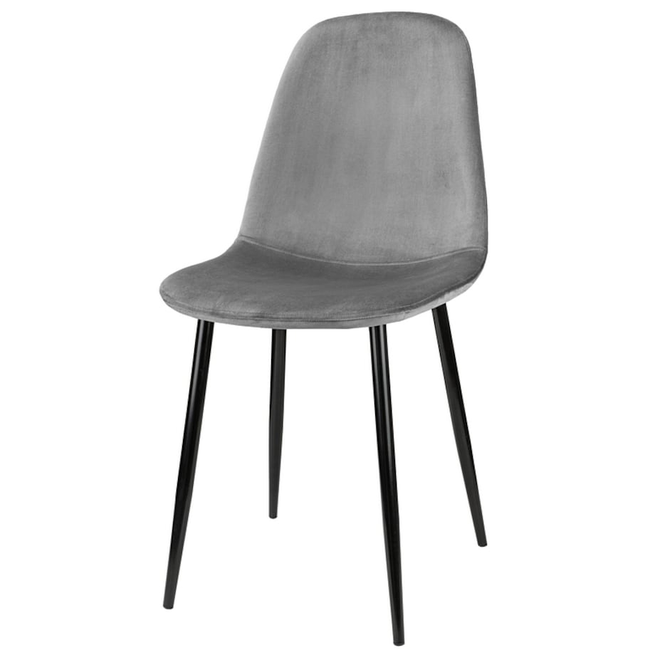 Krzesło tapicerowane welurowe do salonu jadalni szare nowoczesne