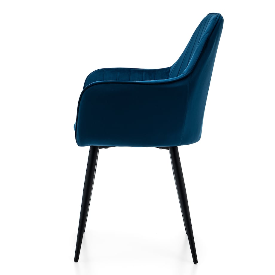 Krzesło tapicerowane EMILIA granatowy welur salon jadalnia