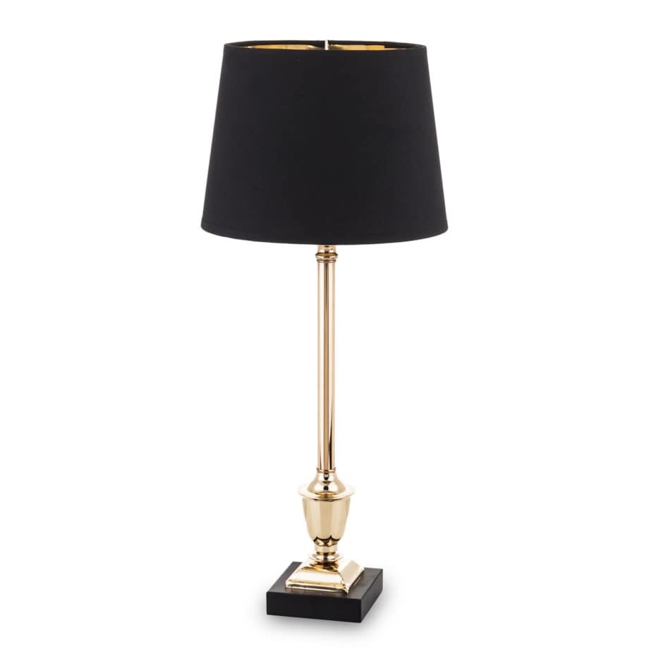 Lampa stołowa 58x25x25 cm MAUD z okrągłym czarnym abażurem