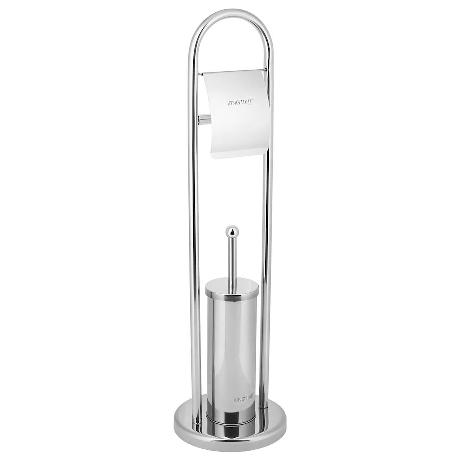 Szczotka toaletowa do WC z uchwytem na papier KINGHOFF srebrny