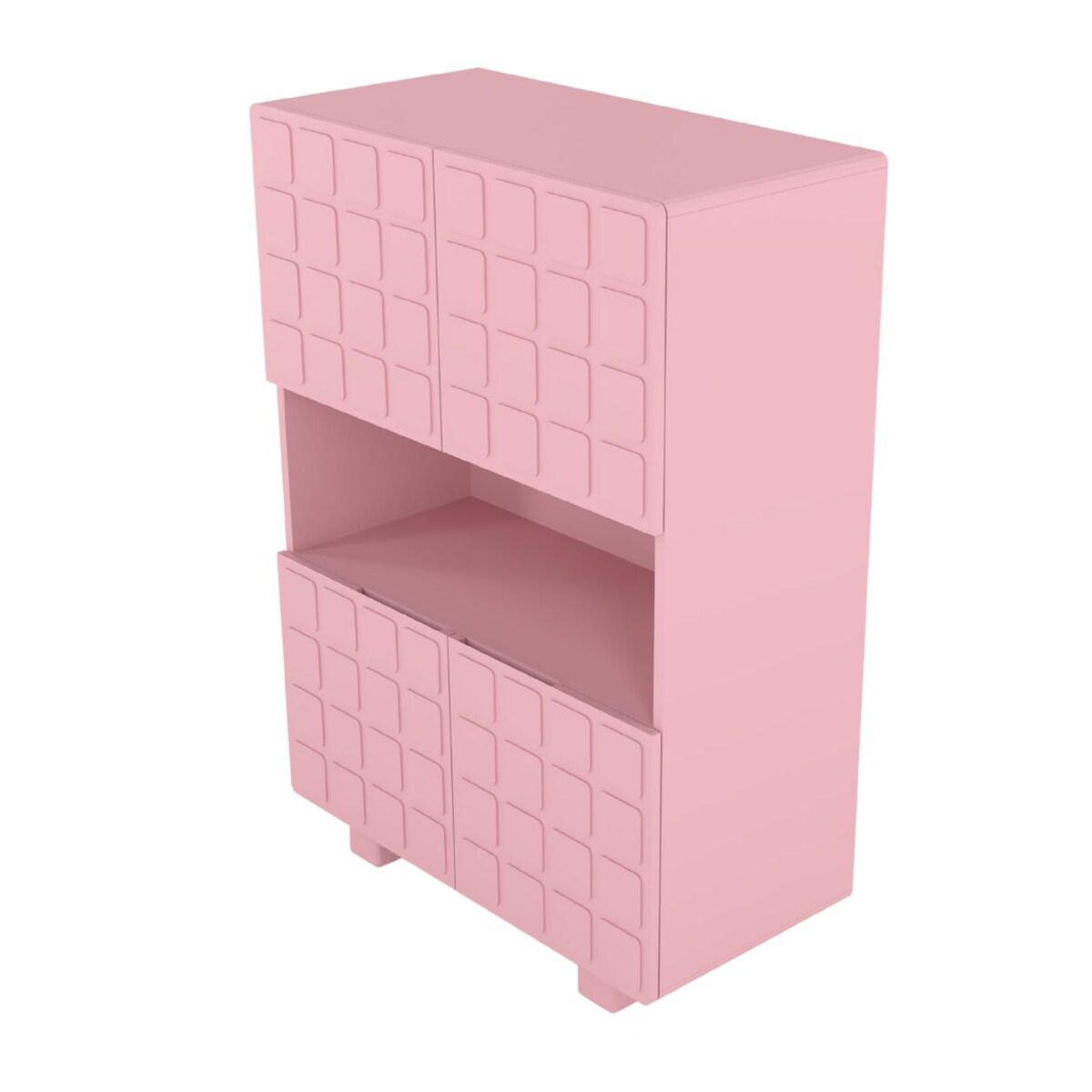 Nowoczesna komoda z frontami 3D Skandica CUBO HIGH / kolor pudrowy róż / szer. 85 cm