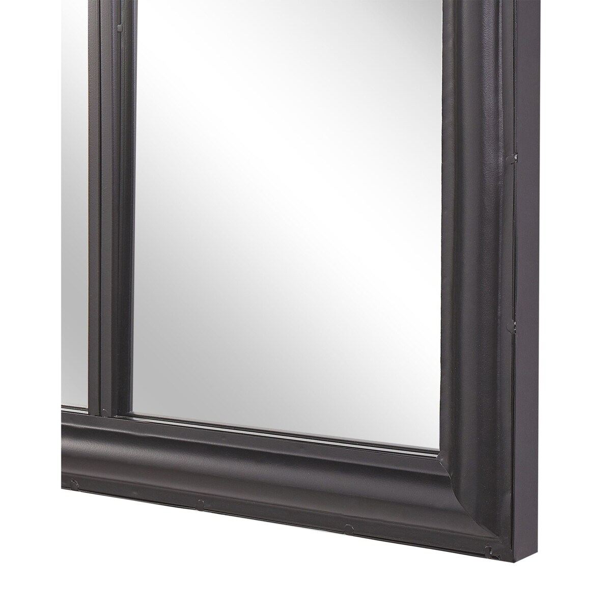 Metalowe lustro ścienne okno 62 x 113 cm czarne TRELLY