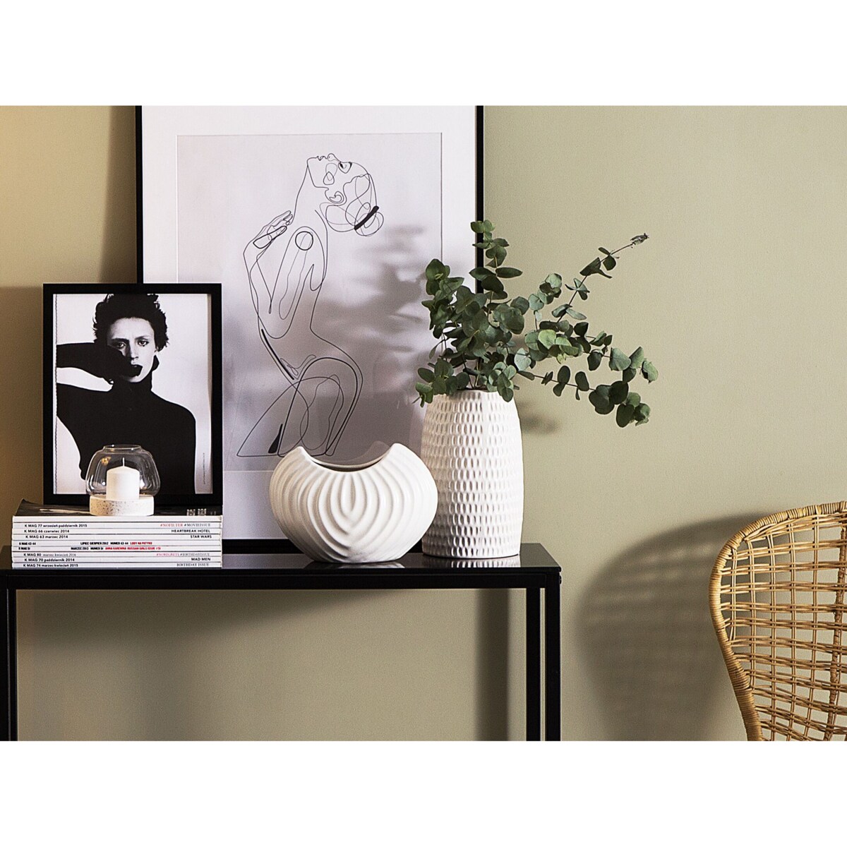 Wazon dekoracyjny ceramiczny biały LINZI