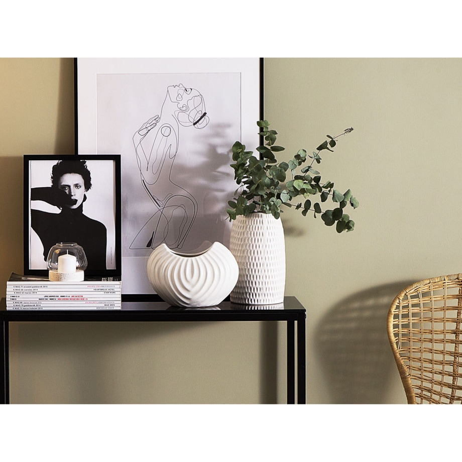 Wazon dekoracyjny ceramiczny biały LINZI