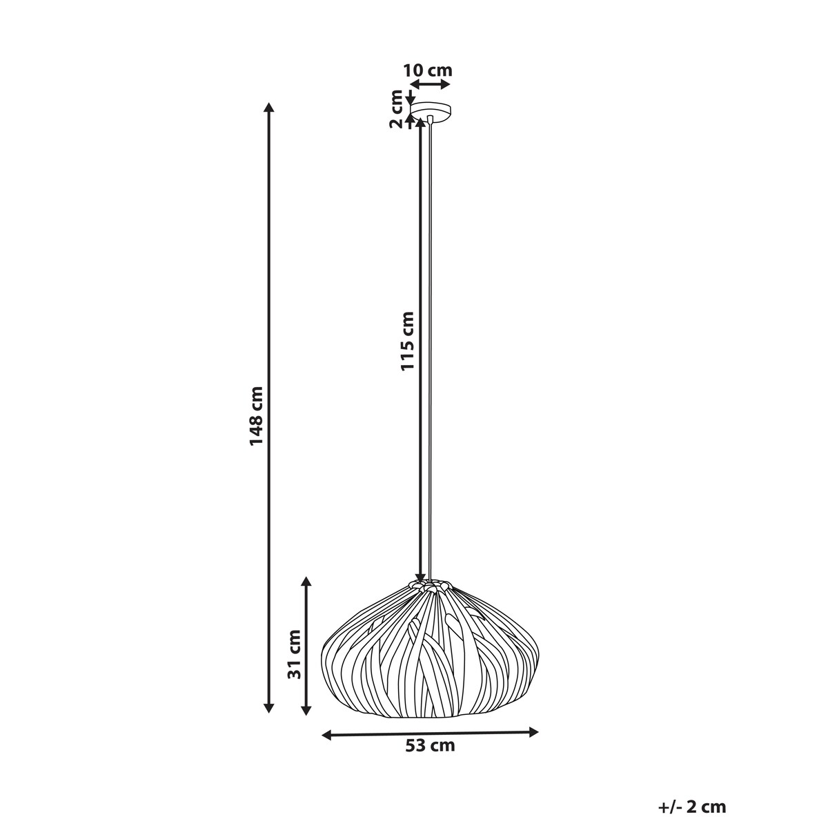 Lampa wisząca PASOS Hiacynt wodny Naturalny