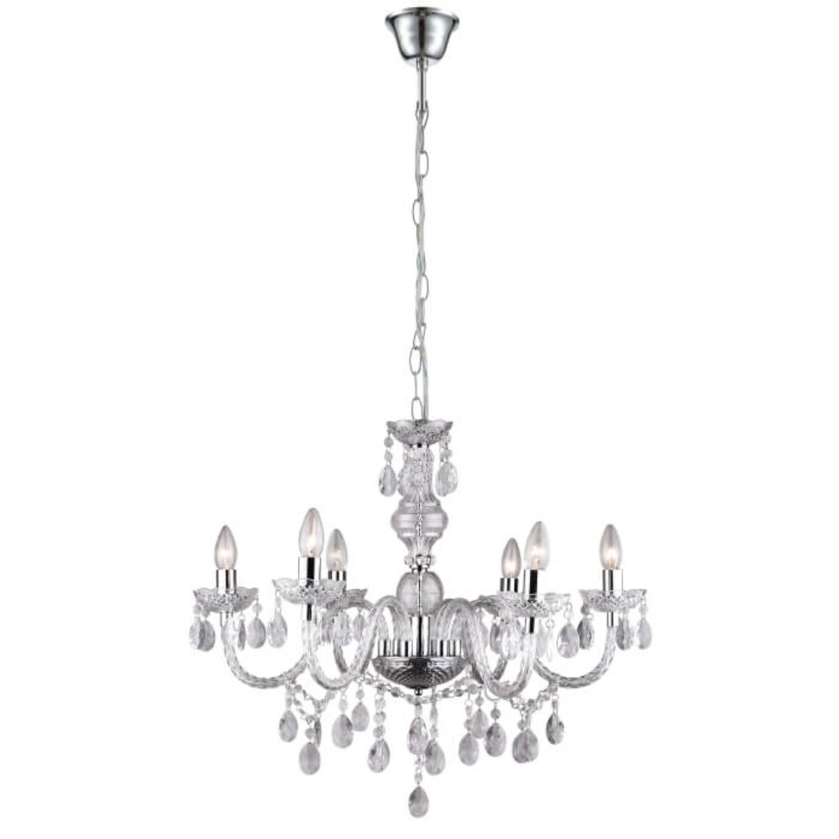 Lampa wisząca Cuimbra 63116-6 świecznikowa chrom crystals