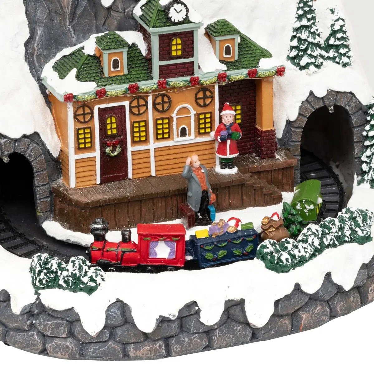 Dekoracja - grająca scenka świąteczna Wioska Zimowa 68x23x17 cm