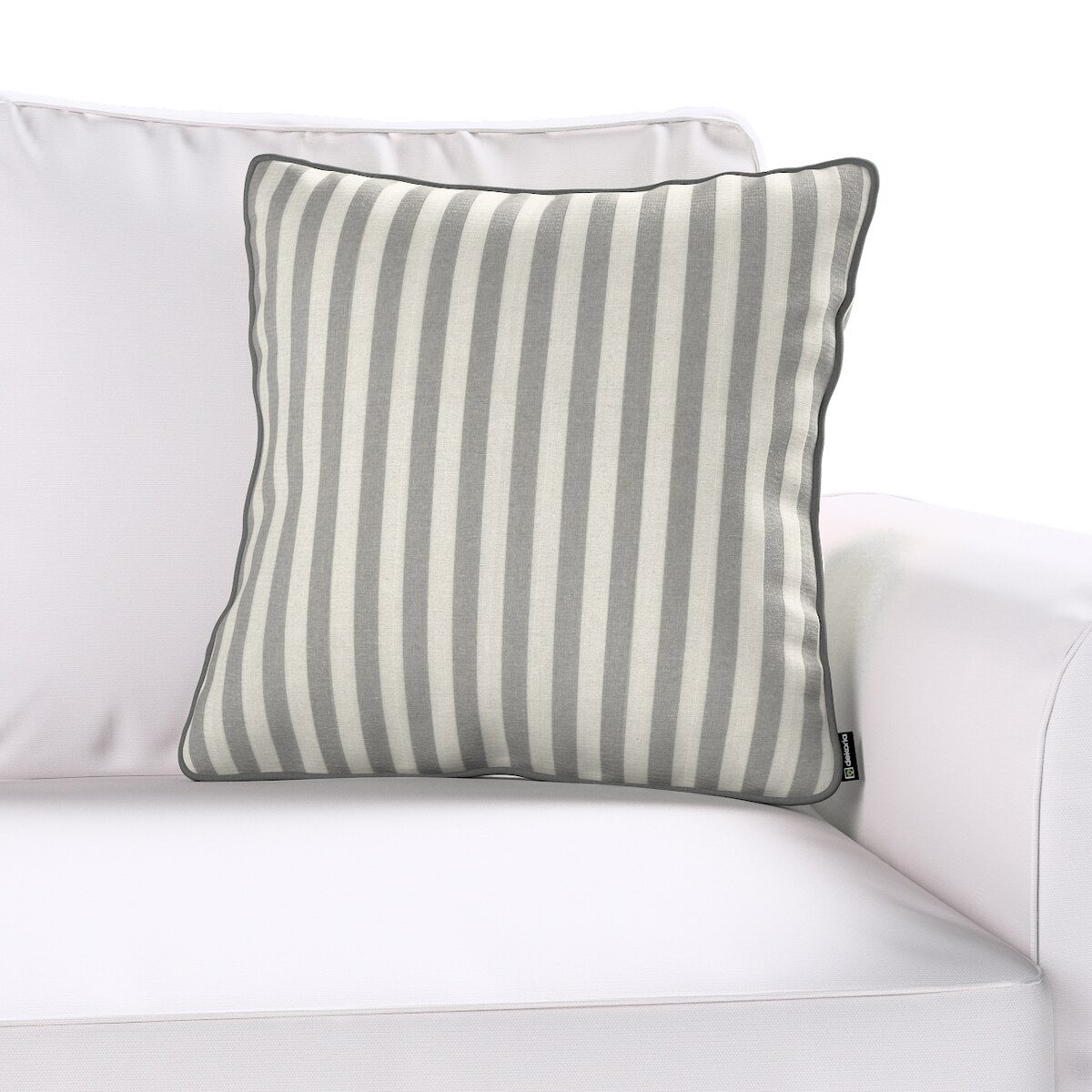 Poszewka Gabi na poduszkę 45x45 szaro-białe pasy (1,5cm)
