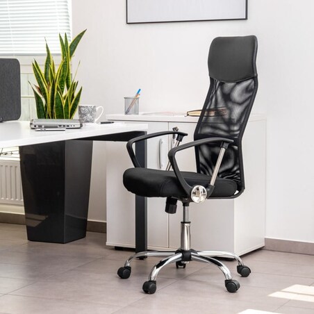 ERGONOMICZNY FOTEL OBROTOWY W KOLORZE CZARNYM