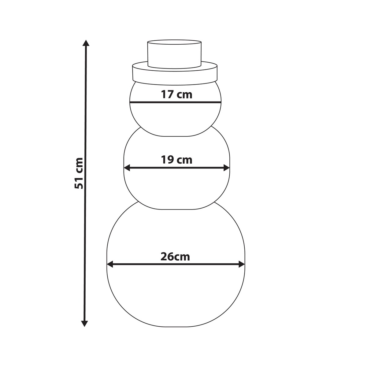 Dekoracja świąteczna Lampa stołowa BANGA Bałwan 51 cm Beżowy