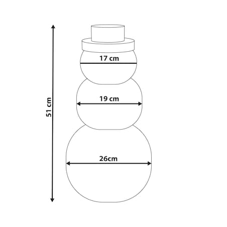 Dekoracja świąteczna Lampa stołowa BANGA Bałwan 51 cm Beżowy