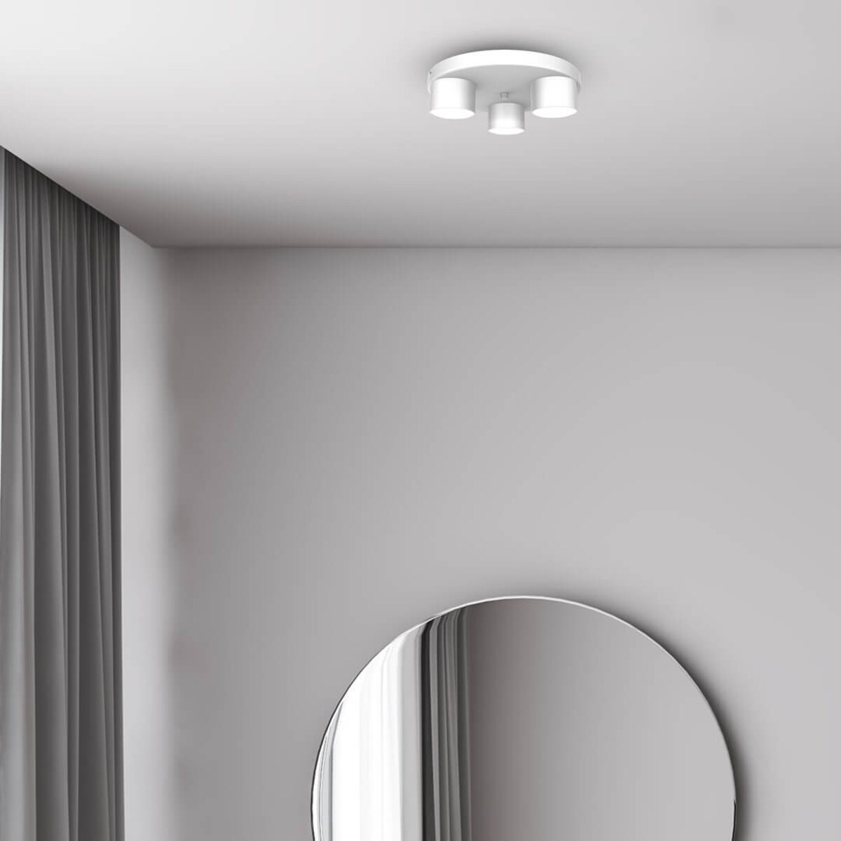 Biała lampa sufitowa Dixie minimalistyczna do gabinetu