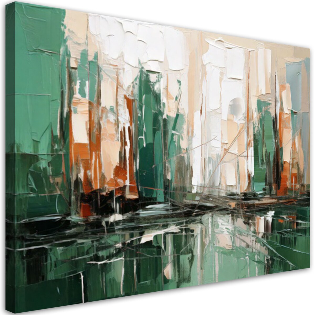 Feeby Obraz nowoczesny, Miasto zielona abstrakcja jak malowana 90x60