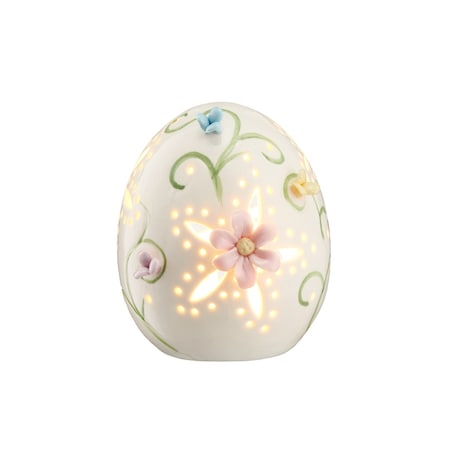 VILLA ITALIA Jajko porcelanowe ażurowe 10 cm Lampion LED LAURA