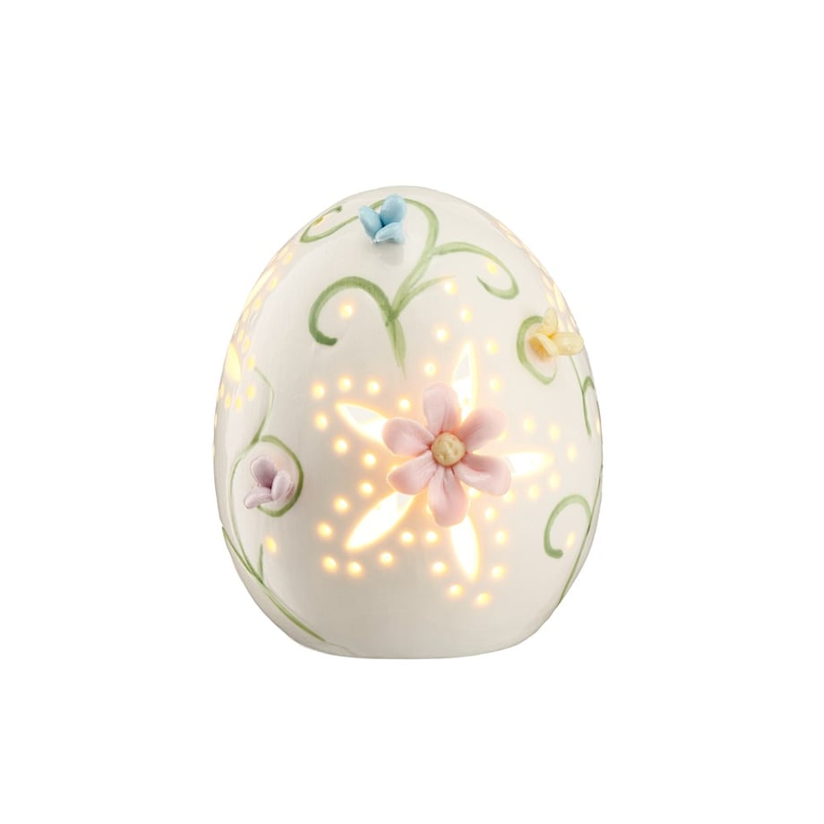 VILLA ITALIA Jajko porcelanowe ażurowe 10 cm Lampion LED LAURA