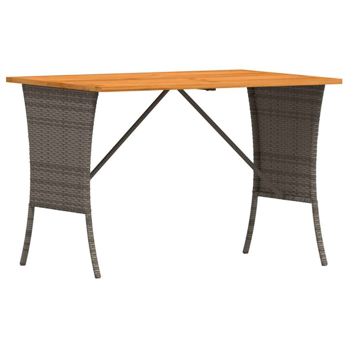 vidaXL Stół ogrodowy z blatem z drewna akacjowego szary 105x75x72 cm