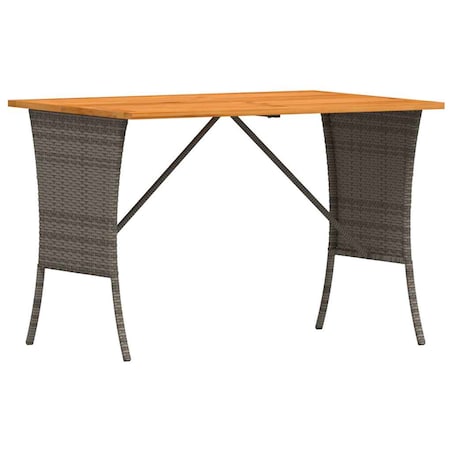 vidaXL Stół ogrodowy z blatem z drewna akacjowego szary 105x75x72 cm