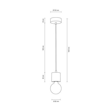 Lampa Wisząca SPOT 1xE27 Max.60W Szary Beton, Polski Producent, 1 szt.
