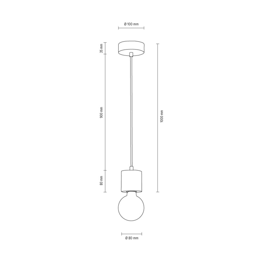 Lampa Wisząca SPOT 1xE27 Max.60W Szary Beton, Polski Producent, 1 szt.