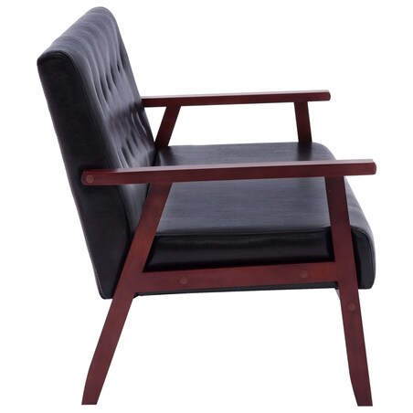 vidaXL 3-osobowa sofa, czarna, sztuczna skóra