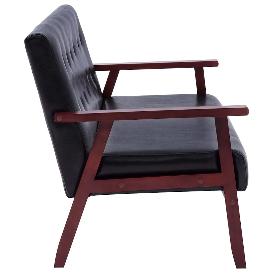 vidaXL 3-osobowa sofa, czarna, sztuczna skóra