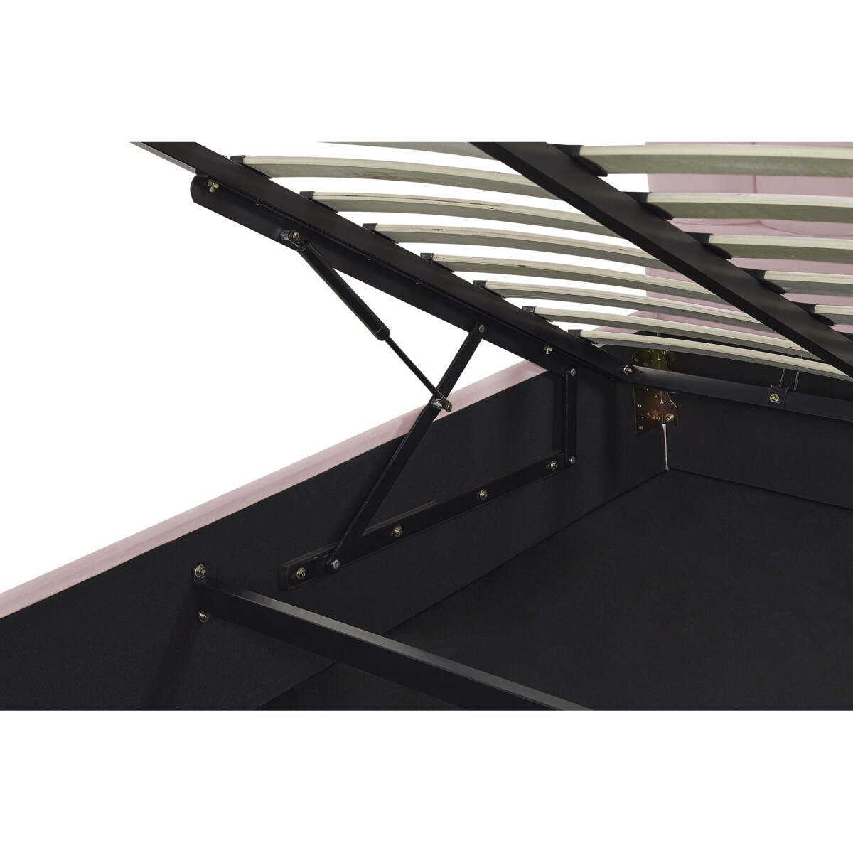 Łóżko z pojemnikiem welurowe 180 x 200 cm różowe VINCENNES