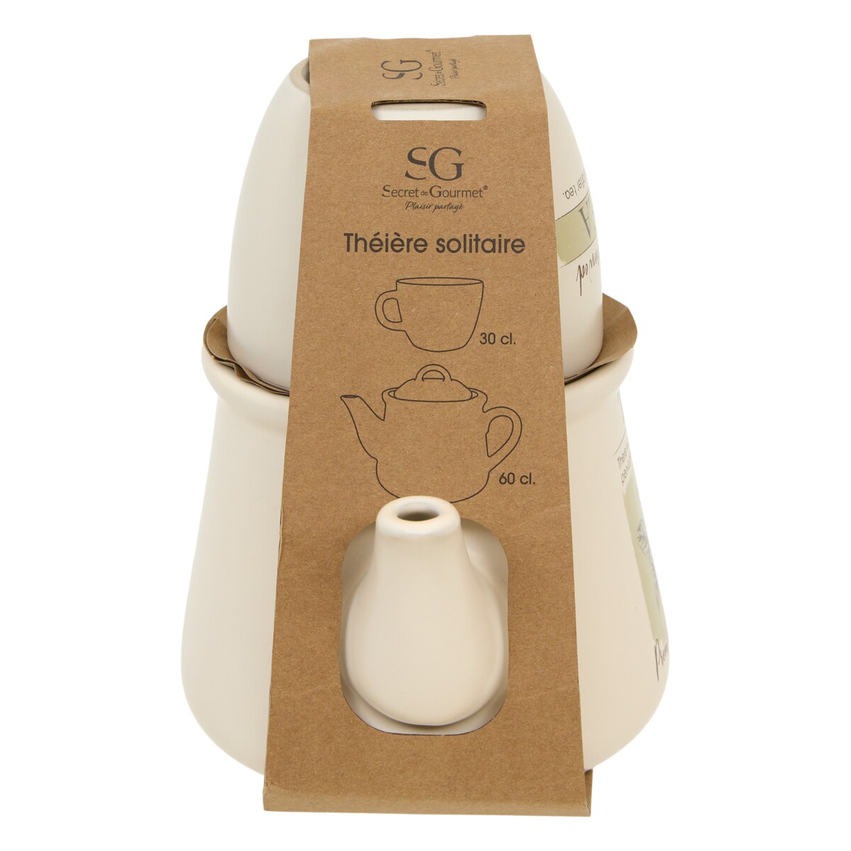 Dzbanek do herbaty WELLNESS, ceramiczny, 600 ml, kolor biały