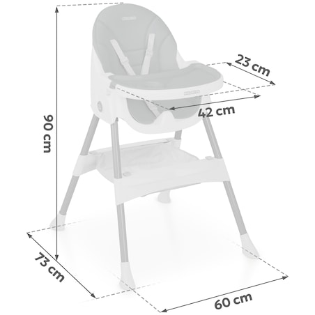 Krzesełko do karmienia dla dzieci Ricokids Mani szare 3w1 regulowane fotelik tacka