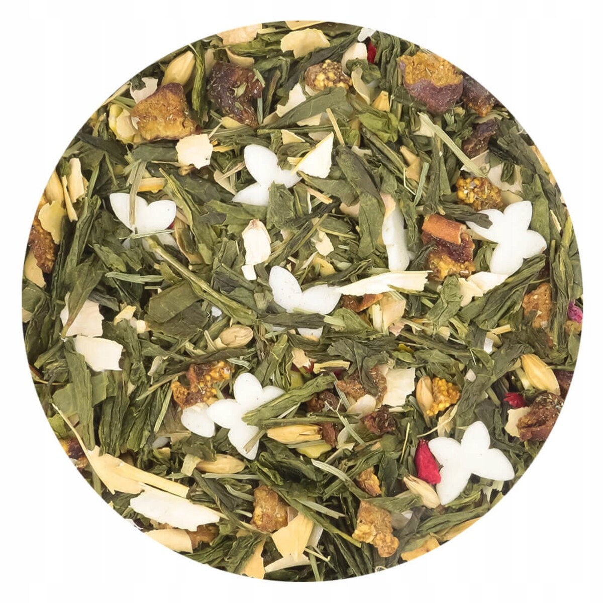 Herbata zielona FLOWER POWER o kwiatowym smaku z delikatną nutą owoców - herbata liściasta sypana mieszanka napar susz - gotowa na prezent upominek