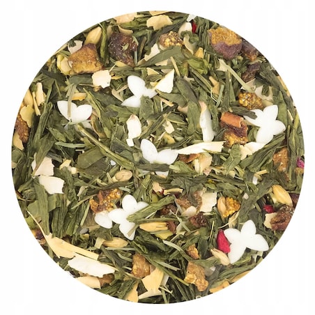 Herbata zielona FLOWER POWER o kwiatowym smaku z delikatną nutą owoców - herbata liściasta sypana mieszanka napar susz - gotowa na prezent upominek