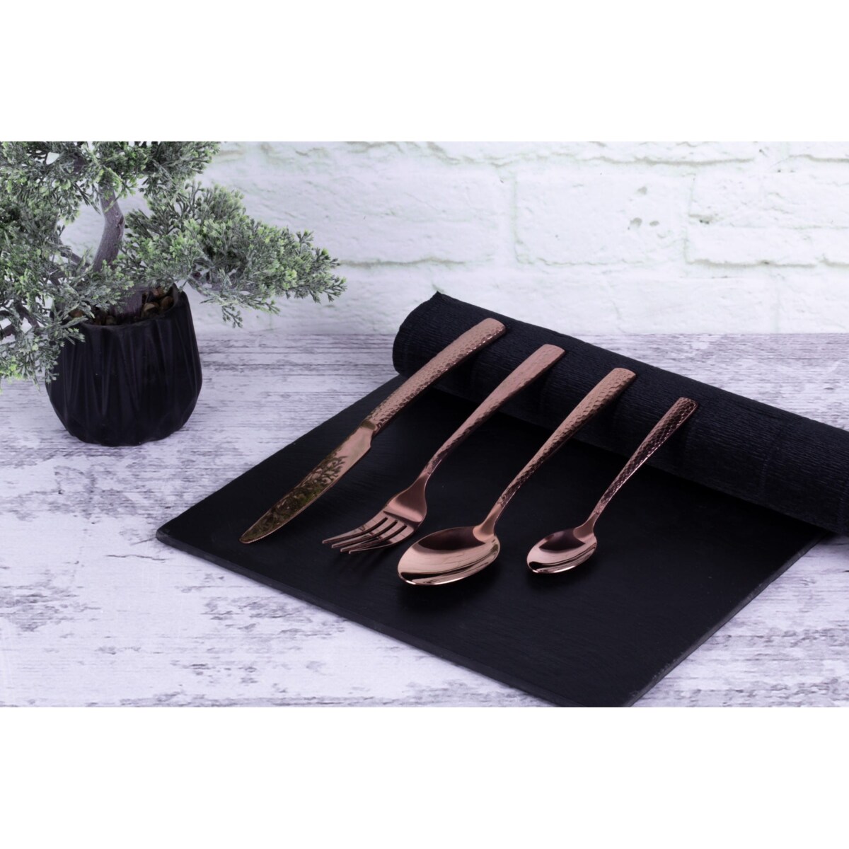 Komplet sztućców 24 elementy dla 6 osób błyszczące sztućce BERLINGER HAUS Rose Gold