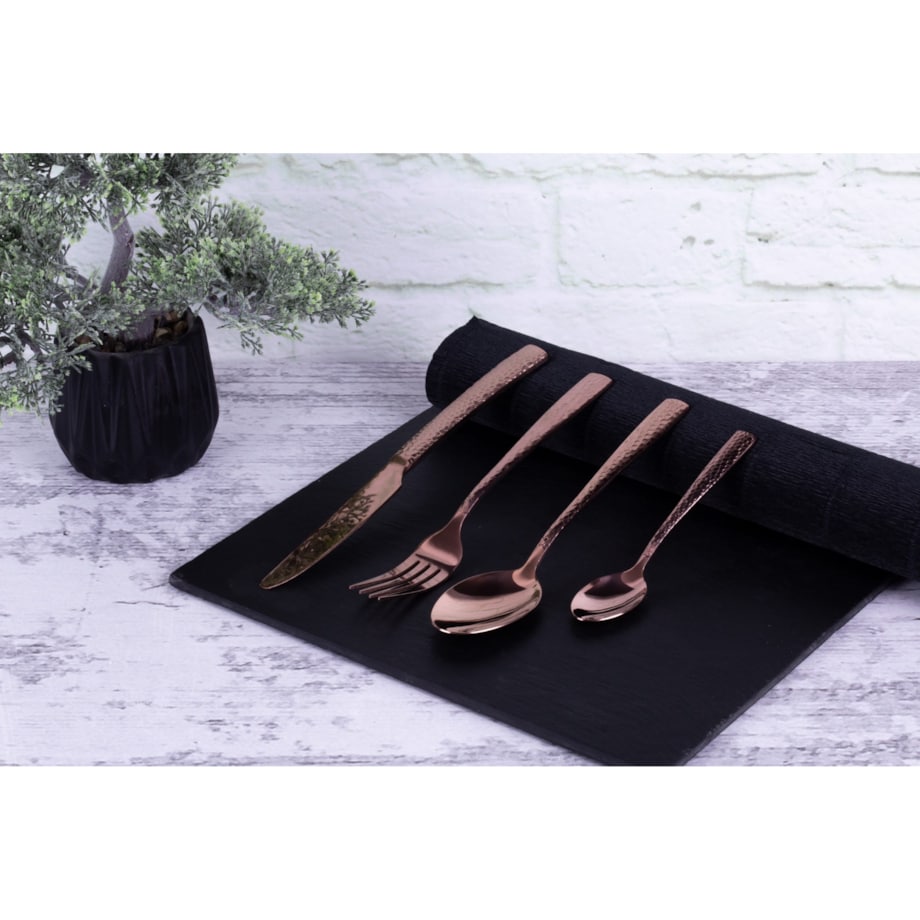 Komplet sztućców 24 elementy dla 6 osób błyszczące sztućce BERLINGER HAUS Rose Gold