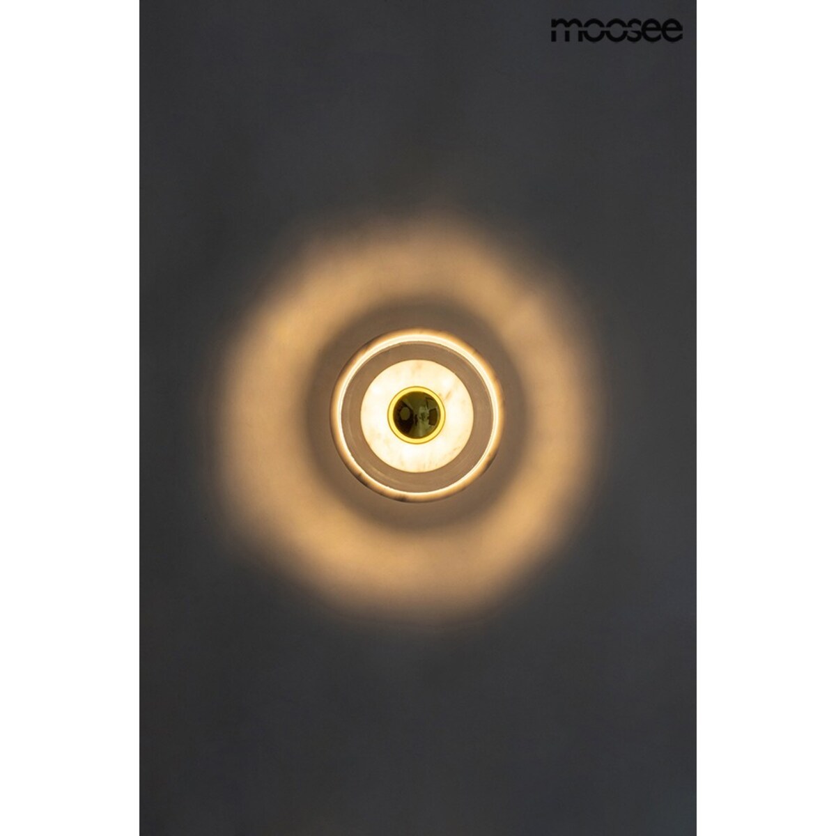 Ścienna lampa Arco MSE010100259 marmurowa biała złota