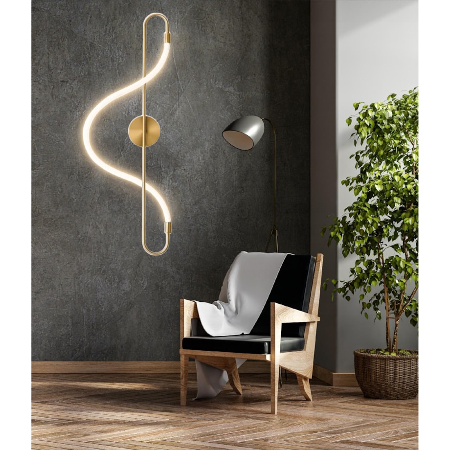 Kinkiet Lampa Ścienna Long Złota Lina Led
