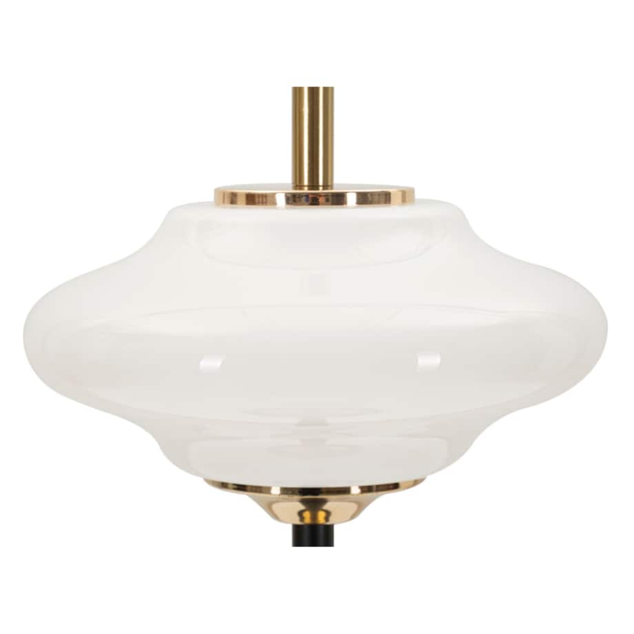 Lampa stołowa Vintage, kolor złoty, czarny i biały, żelazo i szkło, 22 x 22 x 46 cm, 1 x E14, do salonu i sypialni, Mauro Ferretti