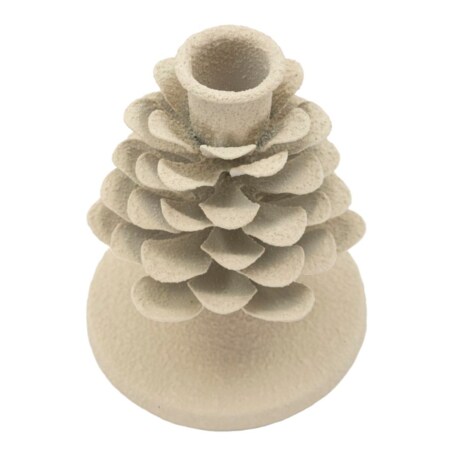 Świecznik dekoracyjny Dune Pigna, 9,5 x 9,5 x 11,5 cm, świecznik na świecę, kremowy, żelazo, Mauro Ferretti