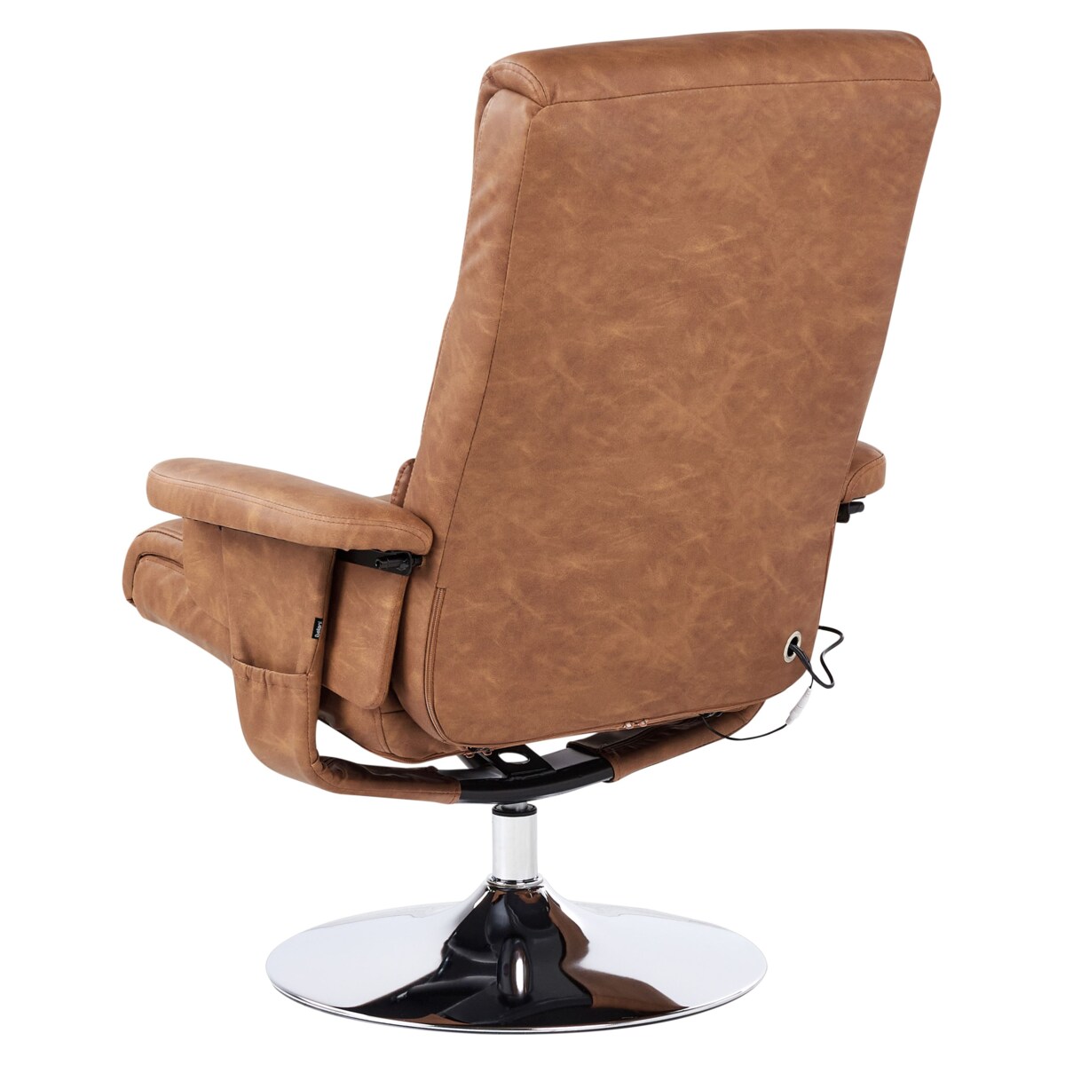 Rozkładany fotel LEGEND Z podnóżkiem Ekoskóra Brązowy
