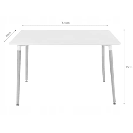 Zestaw Stół Do Jadalni Kuchni Salonu Biura Prostokątny Adria 120X80 Biały + 6 Krzeseł Osaka Czarne