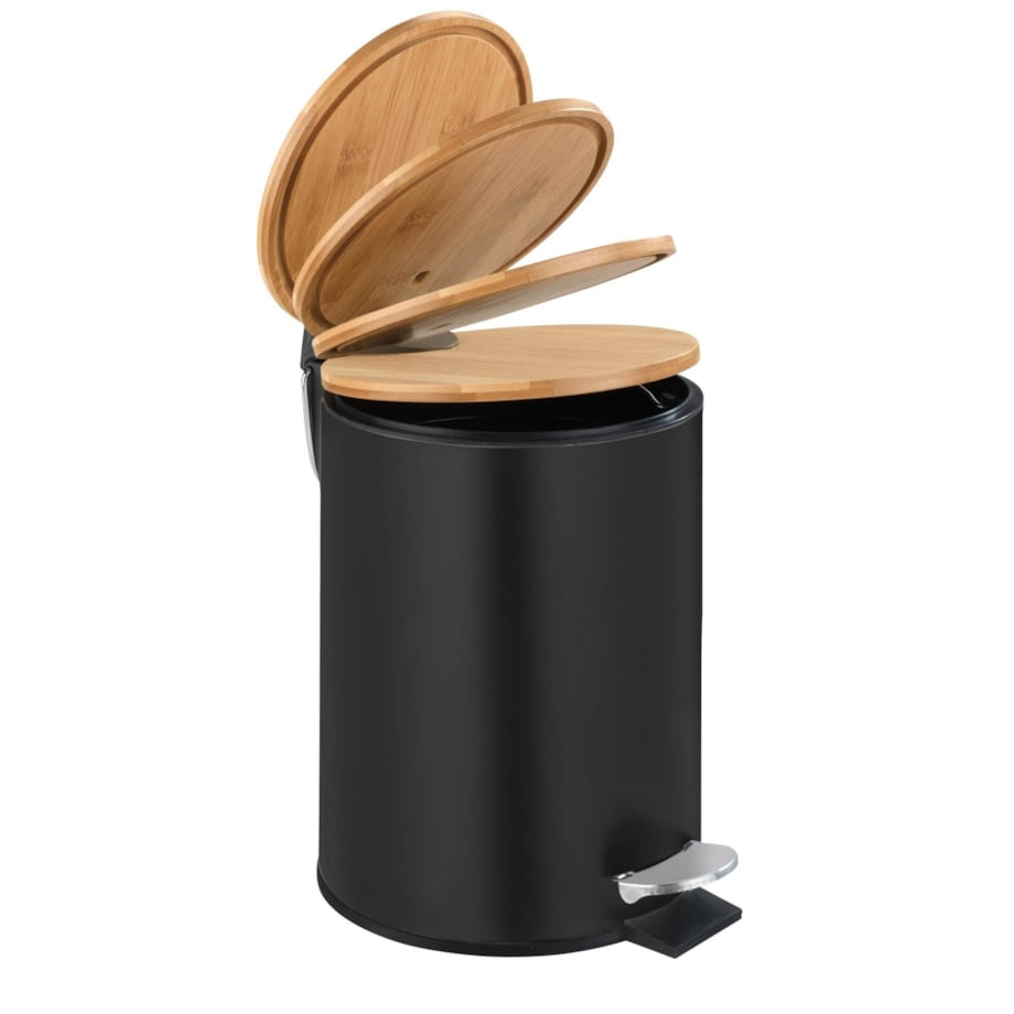 Kosz łazienkowy na śmieci TORTONA, bambusowa pokrywa, z funkcją Easy-Close, 3 L, WENKO